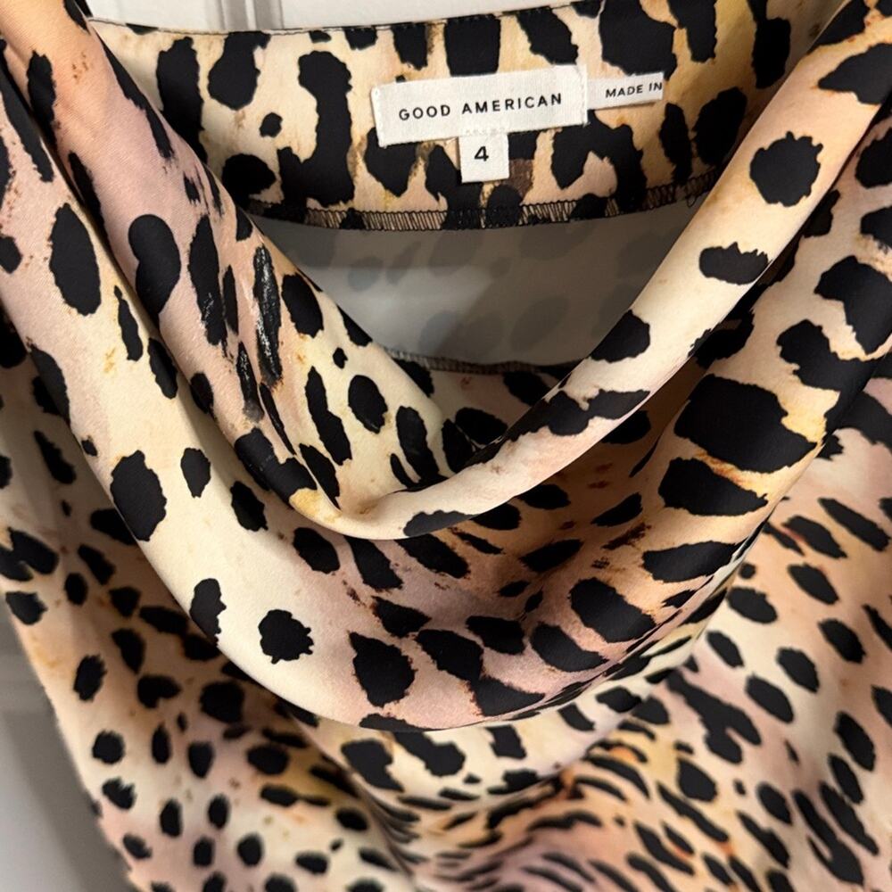 GOOD AMERICAN Leopard Print Strappy Slip  MIDI Dress Size 4 - Picture 3 of 5